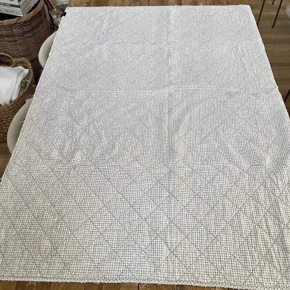 Tommy Hilfiger White Striped Cotton Quilt Blanket 58